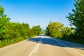 European road E772 beautiful green spring day panorama Bulgaria Royalty Free Stock Photo