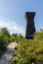 View of the Eagle`s Nest observation tower in the Kvarken Archipel Nature Reserve Royalty Free Stock Photo