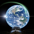 View of Earth from space, featuring Royalty Free Stock Photo