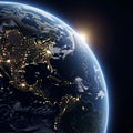 View of Earth from space showing Royalty Free Stock Photo