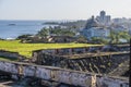 A view east along the coast from the battlements of the Castle of San Cristobal in San Juan, Puerto Rico Royalty Free Stock Photo