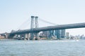 View of the East River and Williamsburg Bridge, in New York City Royalty Free Stock Photo