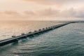 View of Eastern Scheldt Storm Surge Barrier. Oosterscheldekering, the Netherlands. Royalty Free Stock Photo