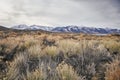 A View of the Eastern Sierra Nevada Mountains in the Dry Great Basin on a Cloudy Day Royalty Free Stock Photo