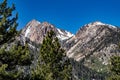 View of Eastern Sierra Nevada Peaks Above Twin Lakes Near Bridgeport, California in late spring Royalty Free Stock Photo