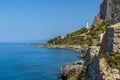 A view eastward down the shore of Cefalu, Sicily towards the lighthouse
