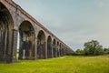 A view eastward from the western end of the Harringworth railway viaduct, the longest masonry viaduct in the UK Royalty Free Stock Photo