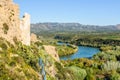 View of the Ebro River from the Miravet Castle, Spain Royalty Free Stock Photo