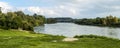 Ebro River in Miravet, Spain, web banner