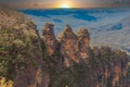 View of Echo Point Blue Mountains three sisters Katoomba Sydney NSW Australia Royalty Free Stock Photo