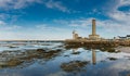 View of the Eckmuehl lighthouse on the west coast of Brittany in France Royalty Free Stock Photo