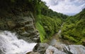 View from the edge of Makahiku falls in Waimoku falls trail Royalty Free Stock Photo