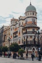 View of Edificio de La Adriatica building in Seville, Spain