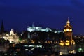 View on Edinburgh castle in night Royalty Free Stock Photo