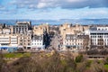 View of Edinburgh city centre on a partly cloudy winter day Royalty Free Stock Photo