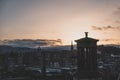 Sunset over Edinburgh at Camilton Hill Royalty Free Stock Photo