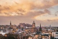 Edinburgh skyline at sunset, Scotland Royalty Free Stock Photo