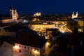 View of Eger from the castle at night, Hungary