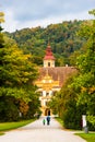View at Eggenberg palace in Autumn tourist spot, famous travel destination in Styria