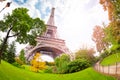 View of Eifel tower from bellow in Paris