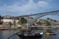 View of the Eiffel Bridge from the city of Porto in Portugal