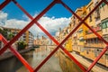 Eiffel bridge Puente Eiffel across the river Onyar Royalty Free Stock Photo