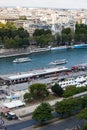 The view from the Eiffel Tower across the river Seine