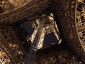 Eiffel Tower interior, metal frame, Paris, France