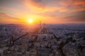 View of the Eiffel Tower and La Defense district in Paris Royalty Free Stock Photo