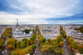 View of Eiffel tower and Paris form Triumph Arc Royalty Free Stock Photo
