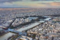River Seine in the spring with tilt-shift effect Royalty Free Stock Photo