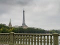 View on Eiffel Tower at rainy day Royalty Free Stock Photo