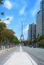 View of Eiffel Tower from the road Royalty Free Stock Photo