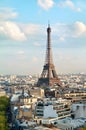 View on the Eiffel Tower from Triumphal Arch. France, Paris Royalty Free Stock Photo