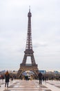 View at Eiffel Tower in Winter, Paris, France Royalty Free Stock Photo