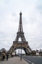 View at Eiffel Tower in Winter, Paris, France Royalty Free Stock Photo