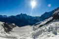 View from Eiger north wall at Grindelwald in the Bernese Alps in Switzerland - travel destination in Europe Royalty Free Stock Photo