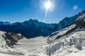 View from Eiger north wall at Grindelwald in the Bernese Alps in Switzerland - travel destination in Europe Royalty Free Stock Photo