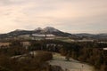 view of Eildon Hills from Scotts View in winters frost Royalty Free Stock Photo