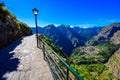View from Eira do Serrado to Curral das Freiras village in the Nuns Valley in beautiful mountain scenery, municipality of CÃÂ¢mara Royalty Free Stock Photo