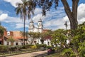 View of El Buen Pastor Church nd San Blas Park, Cuenca, Ecuador Royalty Free Stock Photo