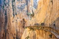 View of El Caminito del Rey tourist attraction Malaga, Spain.