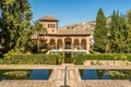 View at the El Partal building Alhambra in Granada, Spain