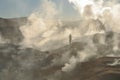 A view of the El Tatio - the geysers in Chile - Atacama desert Royalty Free Stock Photo