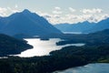 View of El Trebol Lagoon, Perito Moreno Lake and the mountains taken from Mount Campanario viewpoint Royalty Free Stock Photo