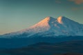 View of Elbrus mount at sunrise in North Caucasus, Russia Royalty Free Stock Photo