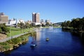 View of Elder Park in Adelaide and Torrens River