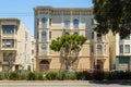 View of the elegant facade of the tenement, San Francisco, California, USA