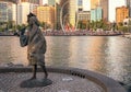 View of Elizabeth Quay at golden hour