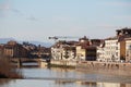 View of embankment of the Arno river in Florence, Italy Royalty Free Stock Photo